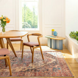 Loomed Oriental Design Cotton Chenille Rug Rust Navy Cream Machine Washable 160Cm X 230Cm - thumbnail 5