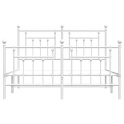Berkfield Metal Bed Frame With Headboard And Footboard White 140X200 Cm - thumbnail 6