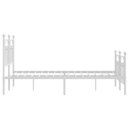 Berkfield Metal Bed Frame With Headboard And Footboard White 140X200 Cm - thumbnail 7