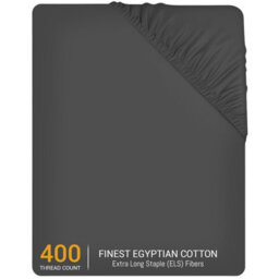 Lazzaro Premium 400 Thread Count 100% Egyptian Cotton Super King Size Fitted Sheet Durable Natural Cotton Deep Fitted Sheets - thumbnail 4
