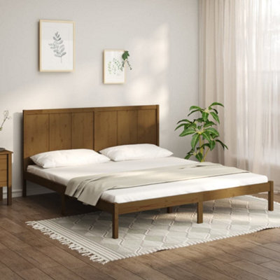 Berkfield Bed Frame Honey Brown Solid Wood Pine 200X200 Cm - image 1
