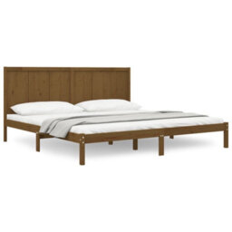 Berkfield Bed Frame Honey Brown Solid Wood Pine 200X200 Cm - thumbnail 2