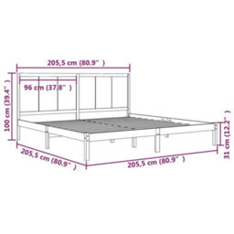 Berkfield Bed Frame Honey Brown Solid Wood Pine 200X200 Cm - thumbnail 5