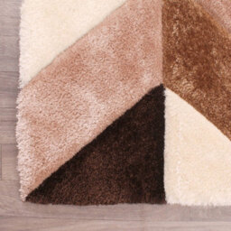 Natural Shaggy Modern Sparkle Geometric Optical/ (3D) Rug Easy To Clean Living Room And Bedroom-80Cm X 150Cm - thumbnail 5