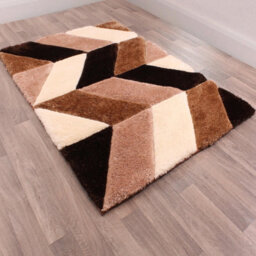Natural Shaggy Modern Sparkle Geometric Optical/ (3D) Rug Easy To Clean Living Room And Bedroom-80Cm X 150Cm - thumbnail 2