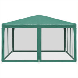 Walplus Party Tent Garden Gazebo Canopy With 8 Mesh Sidewalls Green 4X4 M Hdpe - thumbnail 4