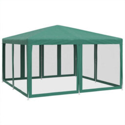 Walplus Party Tent Garden Gazebo Canopy With 8 Mesh Sidewalls Green 4X4 M Hdpe - thumbnail 2