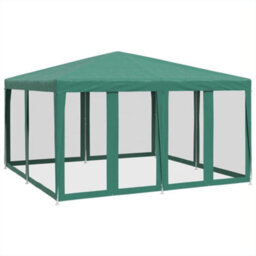 Walplus Party Tent Garden Gazebo Canopy With 8 Mesh Sidewalls Green 4X4 M Hdpe - thumbnail 5