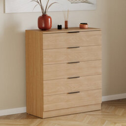 Lassic Vida Designs Trega 3 Piece Bedroom Set (1 Drawer Bedside Chest, 5 Drawer Chest, 2 Door 2 Drawer Wardrobe) Pine - thumbnail 3