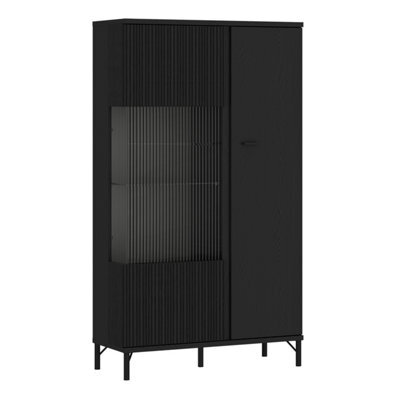 Furniture To Go Lusaka Display Cabinet 2 Door In Black Graphite - image 1