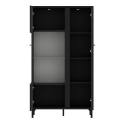 Furniture To Go Lusaka Display Cabinet 2 Door In Black Graphite - thumbnail 3