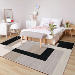 Ameha Modern Printed Rug Non Slip Area Carpet For Bedroom Living Room Kitchen Luxury Soft Rugs( Milo Neutral, 120X170 Cm) - thumbnail 4