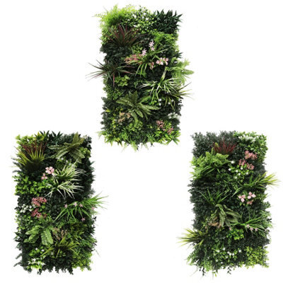True Products Combo Set Of 3 Premium Artificial Green Plant Living Wall Panels 1M X 50Cm - Florence A,b,c - image 1
