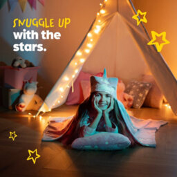 Wicked Gizmos Glow In The Dark Hooded Throw Blanket Pink Unicorn Design Soft Plush Fleece Hoodie Style Blanket For Kids Girls & Boys - thumbnail 4