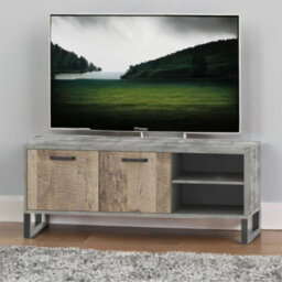 Heze Furniture Bari Loft Style 2 Door Modern Tv Unit With Storage - thumbnail 2