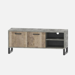 Heze Furniture Bari Loft Style 2 Door Modern Tv Unit With Storage - thumbnail 1