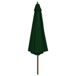 Berkfield Outdoor Parasol With Wooden Pole 350 Cm Green - thumbnail 2