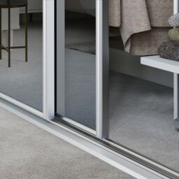 Spacepro Classic 1 Panel Mirrored White Framed Sliding Wardrobe Door (H)2220mm (W)762mm - thumbnail 3