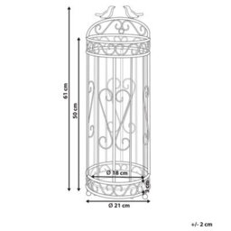 Wyld And Coco Nesting Co Iron Birdcage Umbrella Stand Black Metal, W21 X D21 X H61Cm - thumbnail 4