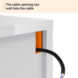 Elegant Floating Tv Stand Cabinet, White Wall-Mounted Tv Unit With Drop-Down Door, 160X40X30Cm - thumbnail 8