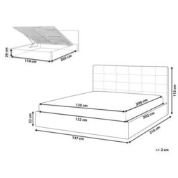 Beliani Ottoman Bed Lorient Velvet Grey 120 X 200 Cm (Eu Small Double) - thumbnail 3