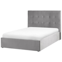 Beliani Ottoman Bed Lorient Velvet Grey 120 X 200 Cm (Eu Small Double) - thumbnail 5