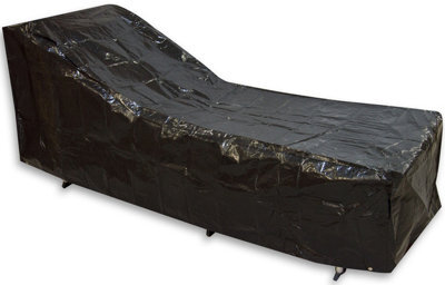 Woodside Black Outdoor Garden Sun Bed Cover 2.04M X 0.69M X 0.44-0.76M - image 1