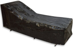 Woodside Black Outdoor Garden Sun Bed Cover 2.04M X 0.69M X 0.44-0.76M - thumbnail 1