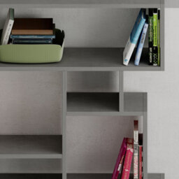 Decortie Karmato Modern Bookcase Shelving Unit Display Unit With 10 Compartments Retro Grey 168.5Cm Tall - thumbnail 4