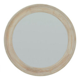 Wyld Haus 90Cm Round Natural Washed Wood Wall Mirror With 40mm Frame - thumbnail 2
