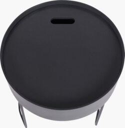 Pacific Lifestyle Round Dark Grey Wood Storage Table With Metal Legs - thumbnail 8