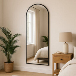 Jōbū Jobu Home - Akiko, Full Length Leaner Black Metal Arched Mirror - 160Cm X 60Cm