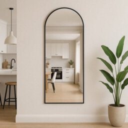 Jōbū Jobu Home - Akiko, Full Length Leaner Black Metal Arched Mirror - 160Cm X 60Cm - thumbnail 2