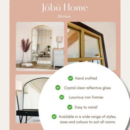 Jōbū Jobu Home - Akiko, Full Length Leaner Black Metal Arched Mirror - 160Cm X 60Cm - thumbnail 8