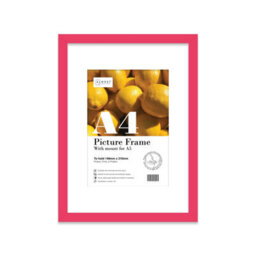 A4 Bright Pink Picture Frame With Mount For A5 (14.8 X 21Cm - 5.8 X 8.3In) Poster, Photo, Artwork, Or Print. - thumbnail 1