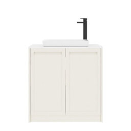 Royal Bathrooms Royal Bathroom Elmore 800mm Classic White Freestanding Bathroom Vanity Unit 2 Door Plain White Worktop With Qubix Basin - thumbnail 7