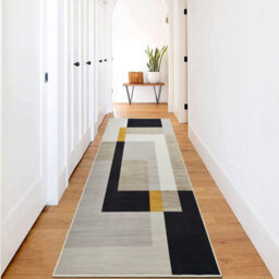Ameha Extra Large  Area Hallway Runner Milo, 80X300 Geometric Non Slip Printed Rug Luxury Kitchen Floor Mat - thumbnail 4