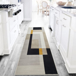 Ameha Extra Large  Area Hallway Runner Milo, 80X300 Geometric Non Slip Printed Rug Luxury Kitchen Floor Mat - thumbnail 5