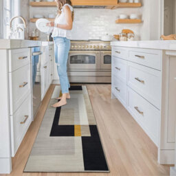 Ameha Extra Large  Area Hallway Runner Milo, 80X300 Geometric Non Slip Printed Rug Luxury Kitchen Floor Mat - thumbnail 2