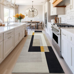Ameha Extra Large  Area Hallway Runner Milo, 80X300 Geometric Non Slip Printed Rug Luxury Kitchen Floor Mat - thumbnail 3