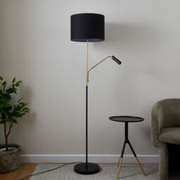 Harbour Studio Kendall Satin Black Gold Effect 2 Lights Led Mother & Child Floor Light - thumbnail 6