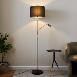 Harbour Studio Kendall Satin Black Gold Effect 2 Lights Led Mother & Child Floor Light