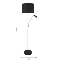 Harbour Studio Kendall Satin Black Gold Effect 2 Lights Led Mother & Child Floor Light - thumbnail 7