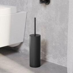 Cosmic Toilet Brush, Black Matt, Freestanding. Collection Kubic - thumbnail 3