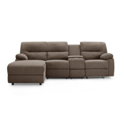 Home Detail Jacob 3 Seater Manual Recliner Sofa With Left Hand Chaise, Brown Linen - thumbnail 2