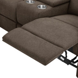Home Detail Jacob 3 Seater Manual Recliner Sofa With Left Hand Chaise, Brown Linen - thumbnail 6