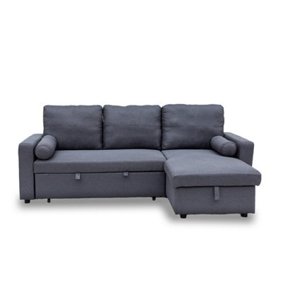 Outdoor Living (NW) Ltd Manhattan Grey 3 Seat Corner Sofa Bed Set - Left Or Right - image 1