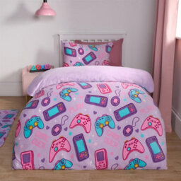OHS Gaming Duvet Cover Set Warm Fleece Bedding Quilt Thermal Warm, Purple - Single - thumbnail 4