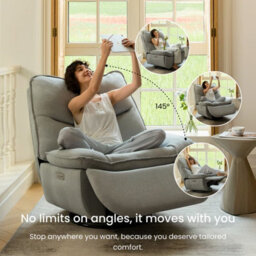 Flexispot Swivel And Rocker Electric Recliner With Sturdy Metal Base Lotus Pro In Light Grey - thumbnail 4