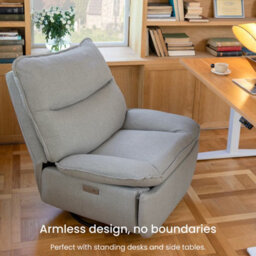 Flexispot Swivel And Rocker Electric Recliner With Sturdy Metal Base Lotus Pro In Light Grey - thumbnail 7